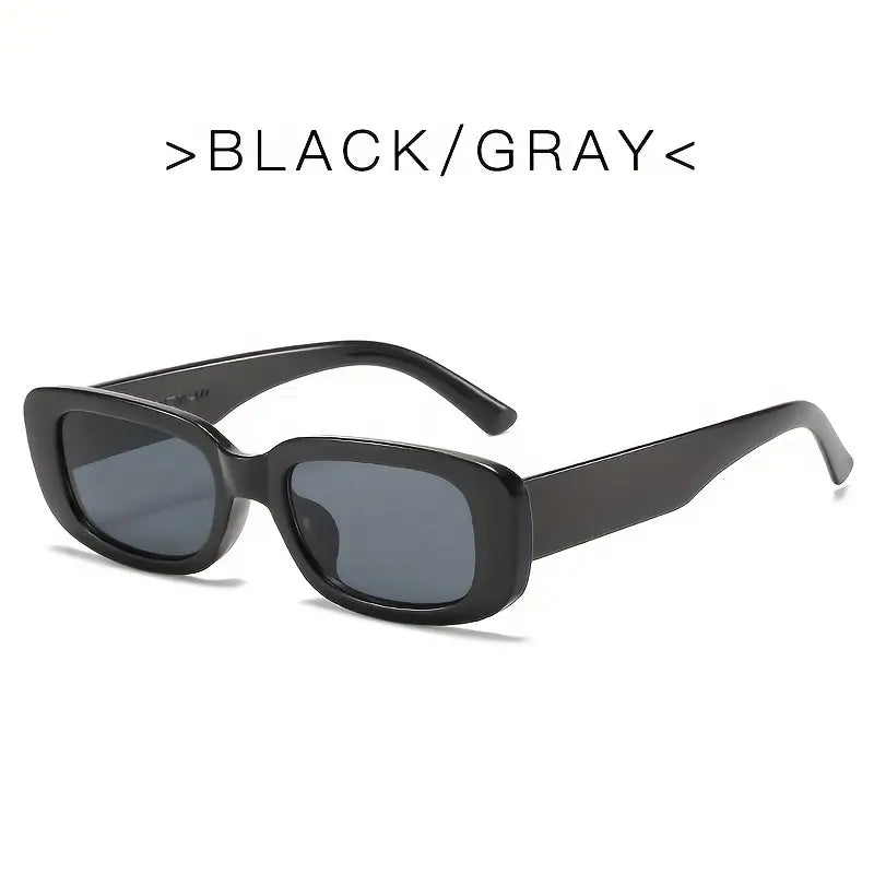 Small Frame Rectangular Sunglasses Black Simple Casual Women Sunshade Eyeglasses Hiking Driving Eyewear