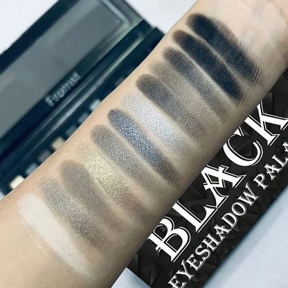 Edgy Goth Glam : Palette de fards à paupières 12 couleurs sans sulfate avec des tons noirs, marron et neutres fumés - De délicieux choix mats et chatoyants pour des looks inoubliables 