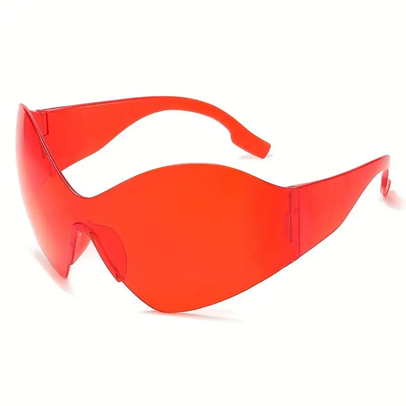 Y2K One-piece Fashion Sunglasses For Women Men Futuristic Full Wrap Around Outdoor Glasses For Cycling Beach Party Club