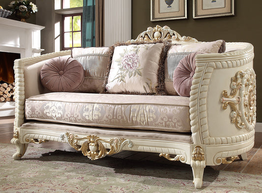 oveseat in Newberry II (Cream) with Metallic Gold Details