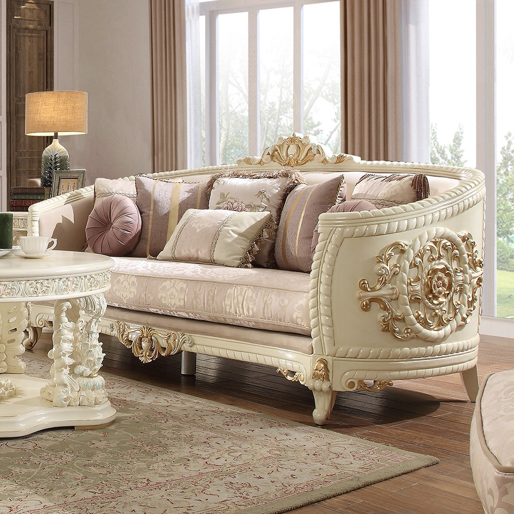 Sofa in Newberry II (Cream) w/ Metallic Gold