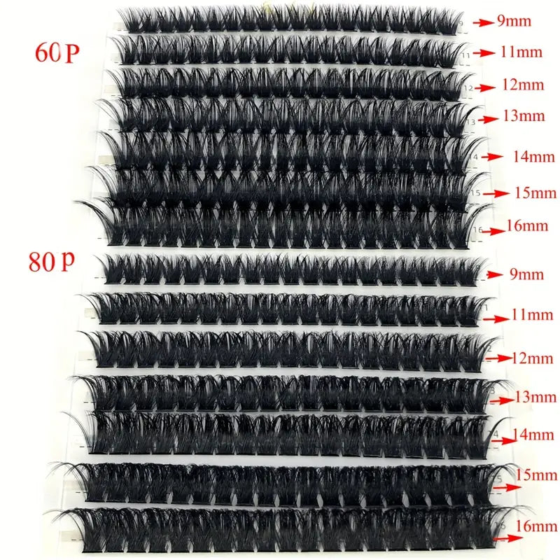 Eye-Catching AMSDCN 280pcs 60D/80D Faux Mink Eyelash Extensions - Easy to Apply & Reusable - Variety of Appealing Styles & Lengths, with D Curling for Beginners