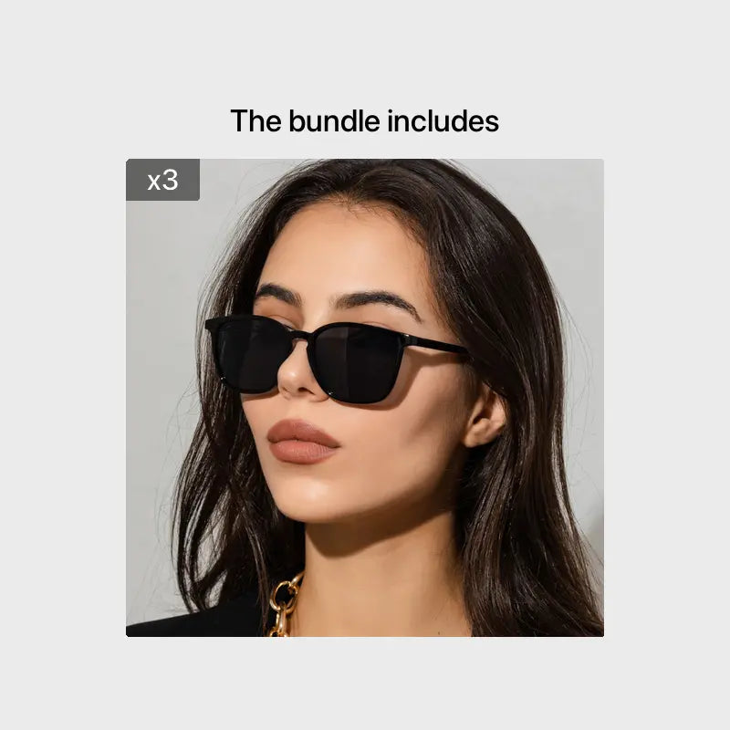 Simple Square Frame Sunglasses Vintage Star Street Glasses Shades For Women