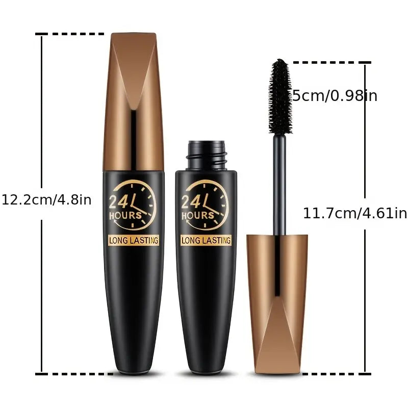 Mascara imperméable à l'eau de mascara de cils de fibre de soie 8D pour l'extension de cils noir épais cils bigoudi cosmétique 1 pièces, cadeaux de la Saint-Valentin pour les femmes