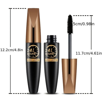 Mascara imperméable à l'eau de mascara de cils de fibre de soie 8D pour l'extension de cils noir épais cils bigoudi cosmétique 1 pièces, cadeaux de la Saint-Valentin pour les femmes