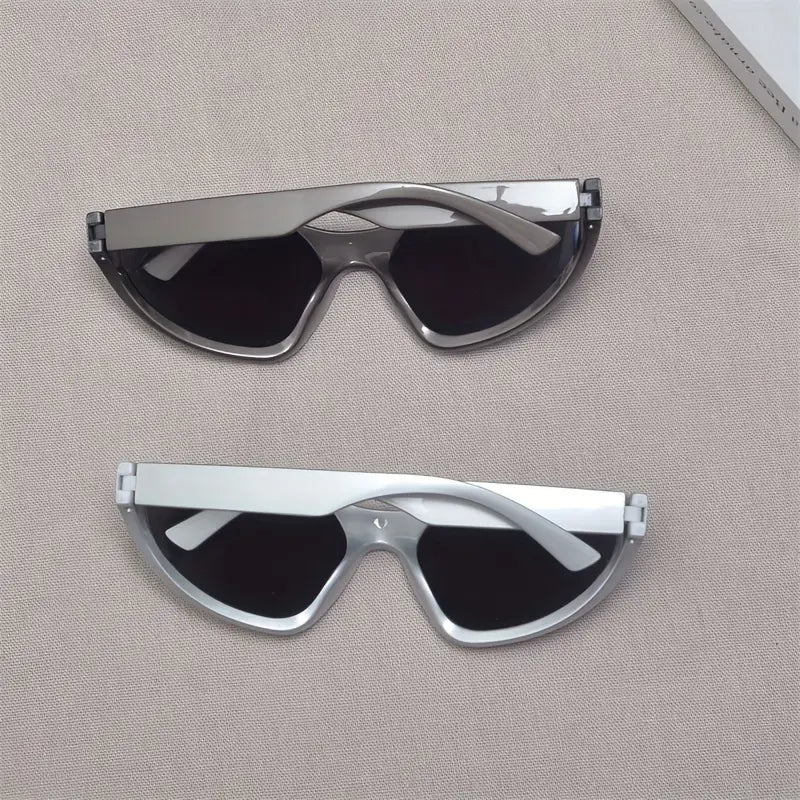 Y2K Wrap Around Fashion Sunglasses For Women Men Futuristic Mirror Lens Glasses Grunge Punk Outdoor Eyewear UV400