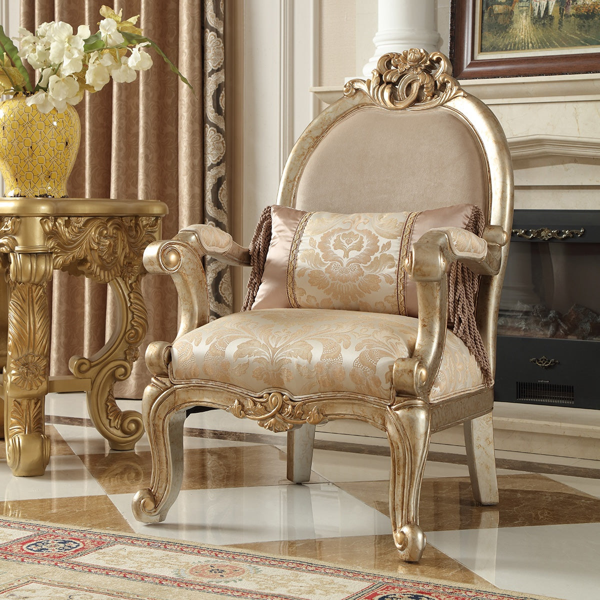 Chair in Champagne with Golden Rust highlighting