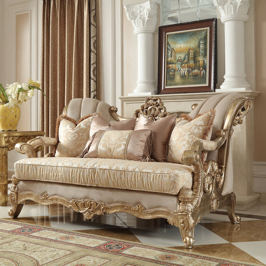 Loveseat in Champagne (Metallic Gold and Silver Blend)