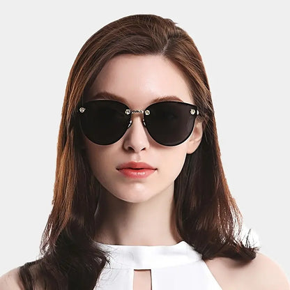 VOGGY Polarized Cat Eye Sunglasses For Women Men Mirrored Fashion Metal Sun Shades For Driving Beach Party