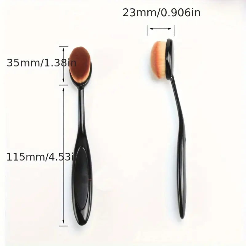 Large Oval Toothbrush Foundation Brush - Flawlessly Applies Liquid, Cream, Powder Makeup & Sunscreen - Nylon Bristles, ABS Plastic, Ideal for All Skin Types