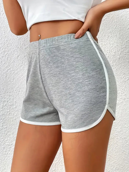 Women's Colorblock Edge Elastic Waist Shorts - Perfect for Spring & Summer Casual Wear!