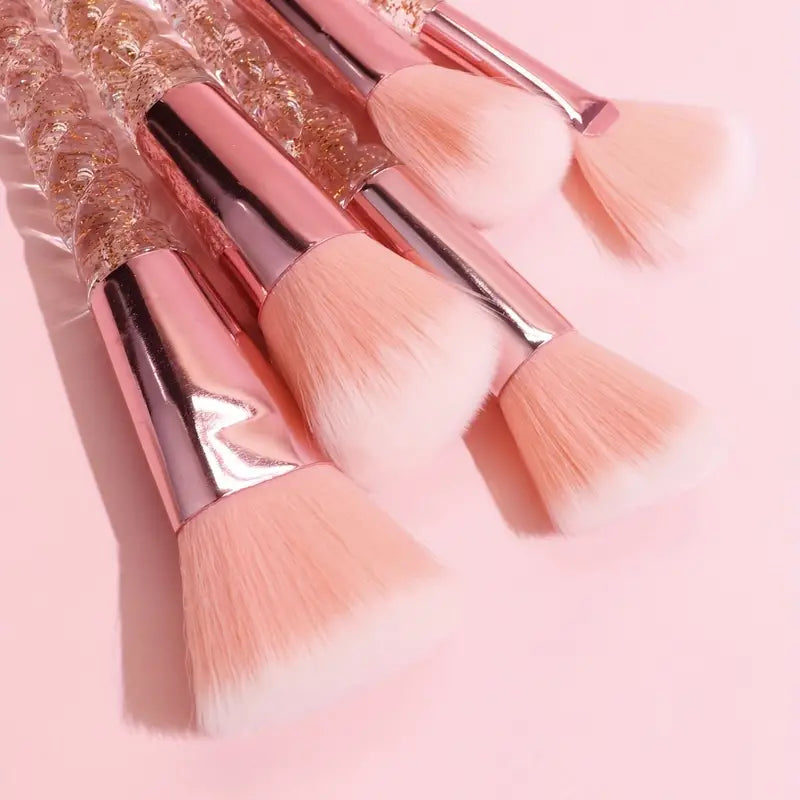 10pcs Pink Cosmetic Makeup Brushes Set Powder Foundation Eyeliner Eyeshadow Lip Brush Holiday Gift For Beauty Lovers