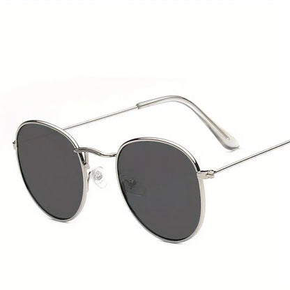 Round Metal Fashion Sunglasses For Women Men Brand Designer Mirror Lens Glasses For Driving Travel