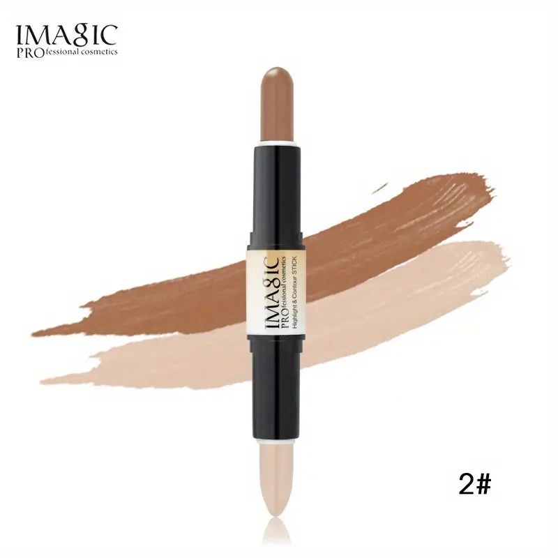 Double-ended Concealer Pen, Contour Stick Dual-purpose, Highlighter Stick, Nose Shadow Contouring Face, Covering Acne Marks Dark Circles, Brightening Makeup Stick