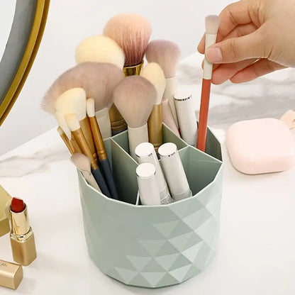 360° Rotating Makeup Brush Holder, Suitable For Bathroom & Dressing Table, Desk Storage Box For Makeup Brushes, Eyeliners, Lipsticks, Eyebrow Pencils