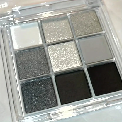 Palette de fards à paupières glacés fumés de 9 couleurs, finition nacrée et mate, imperméable et résistante à la sueur, ombre à paupières longue durée anti-taches 