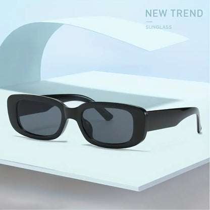 Small Frame Rectangular Sunglasses Black Simple Casual Women Sunshade Eyeglasses Hiking Driving Eyewear