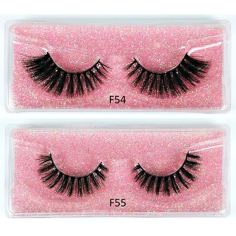 50 pairs Fluffy 3D Mink Lashes - Natural Look False Eyelashes for a Thick and Voluminous Look - Perfect Valentine's Day or Birthday Gift for Her