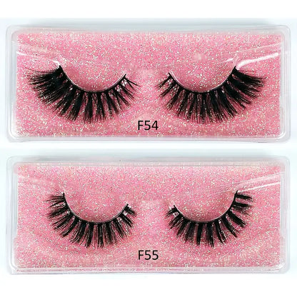 50 pairs Fluffy 3D Mink Lashes - Natural Look False Eyelashes for a Thick and Voluminous Look - Perfect Valentine's Day or Birthday Gift for Her