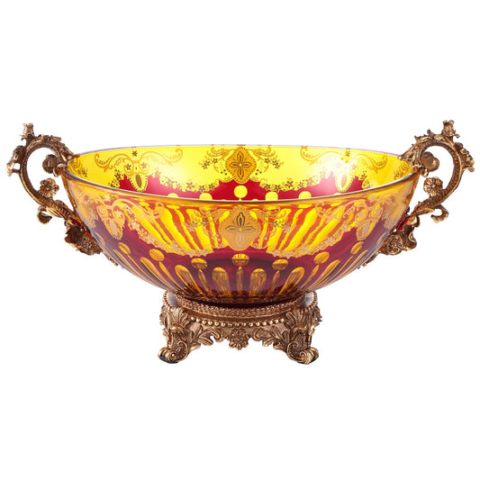 Bowl Bronze Amber & Ruby Red Gold