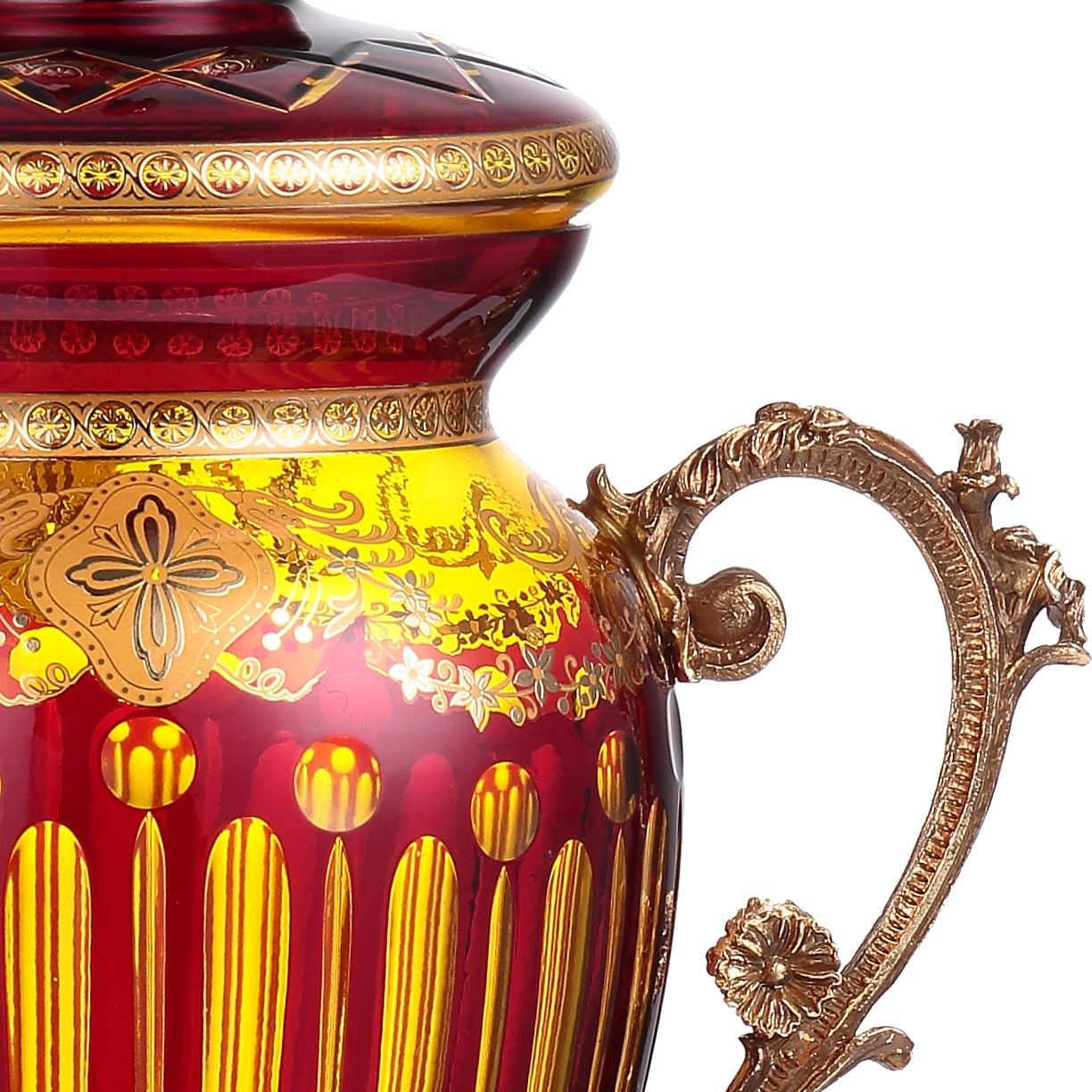 Urn Bronze Amber & Ruby Red Gold