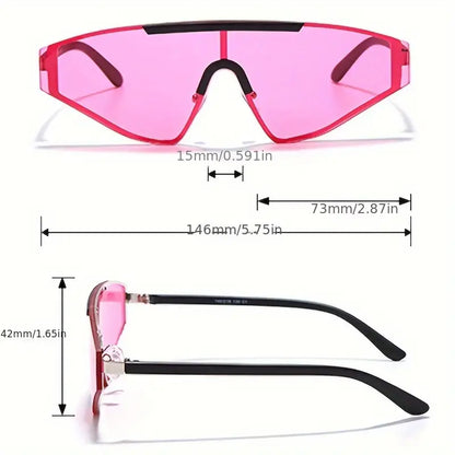 Y2K One-piece Sunglasses For Women Tinted Lens Fashion Anti Glare Sun Shades For Vacation Beach Party