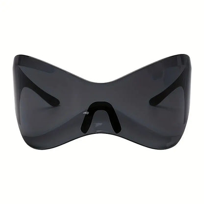 Y2K One-piece Fashion Sunglasses For Women Men Cyberpunk Mirror Lens Shield Glasses For Motorcycling Beach Party Club