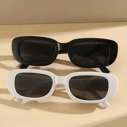 2 Pairs Rectangle Fashion Sunglasses For Women Men Punk Anti Glare Sun Shades For Summer Beach Party