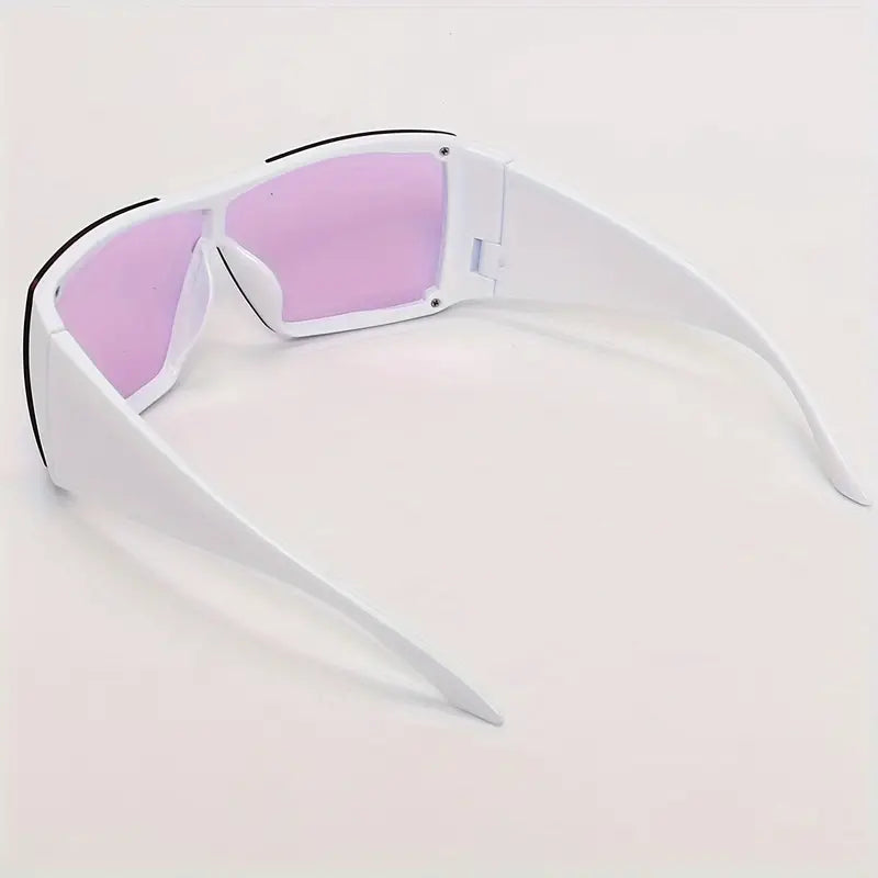 Y2K One-piece Fashion Sunglasses For Women Men Futuristic Anti Glare Sun Shades For Cycling Beach Party