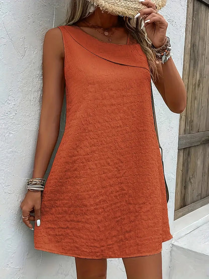 Loose Mini Tank Dress, Sleeveless Casual Dress For Summer & Spring, Women's Clothing