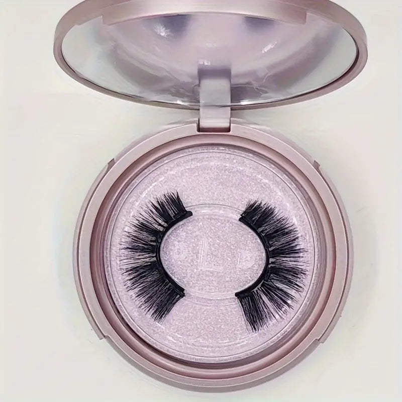 Quick & Easy Reusable Magnetic Eyelashes: Natural Look, 0.07mm Thickness, 10-12mm Length, B Curl, Glue-Free, Beginner-friendly, Includes Curler & Mirror