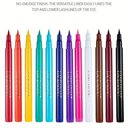 12 Colors Matte Liquid Eyeliner Set Rainbow Colorful Neon Eyeliner Pencil Pigmented Waterproof Smudge Proof Long Lasting Gel Eye Liner Christmas Makeup Gift Kit For Women