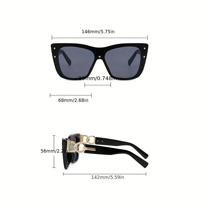 Stylish, Durable Unisex Large Cat Eye Sunglasses - Metal Frame with Gradient Lens, Perfect for Summer Outings, Beach Travel & Hiking - Top Trendy Accessory