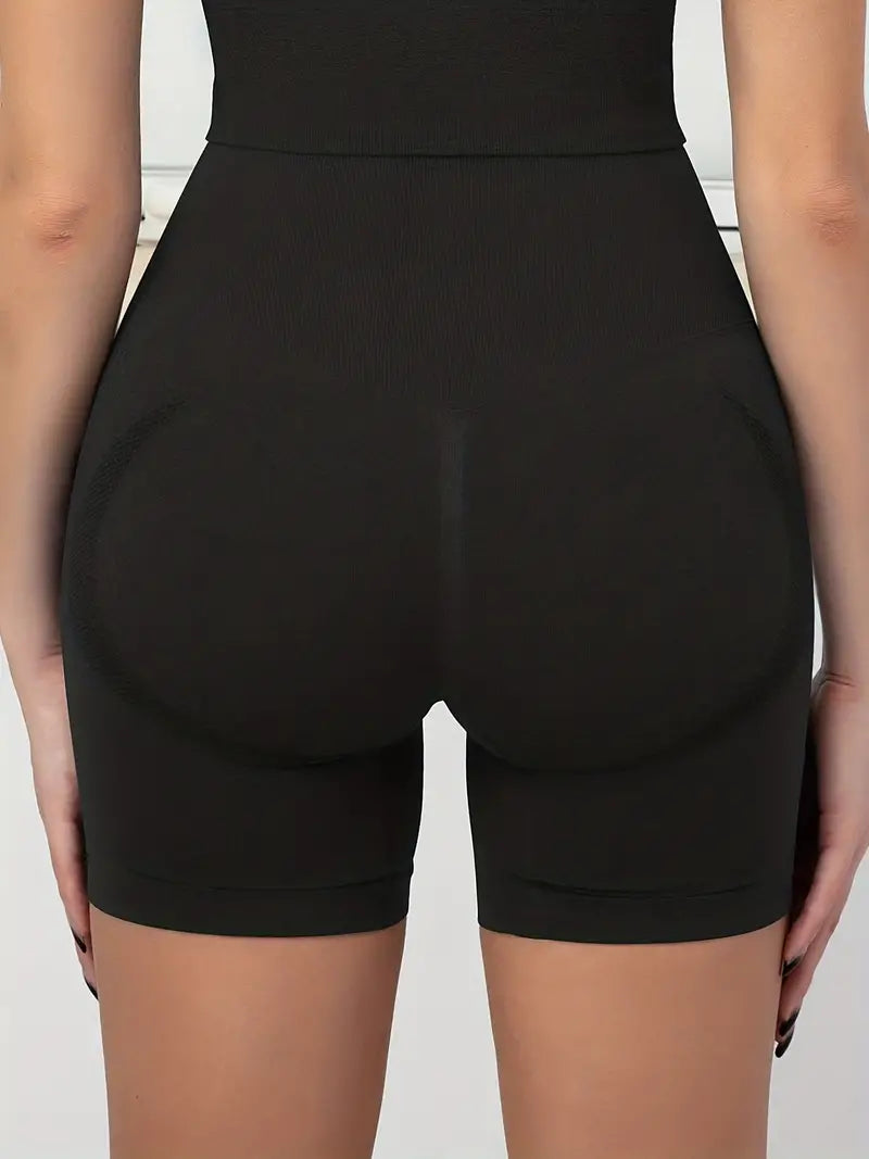 Pantalones cortos deportivos de yoga con realce para mujer, pantalones cortos de motociclista sin costuras con cintura alta y levantamiento de cadera, ropa deportiva para mujer 