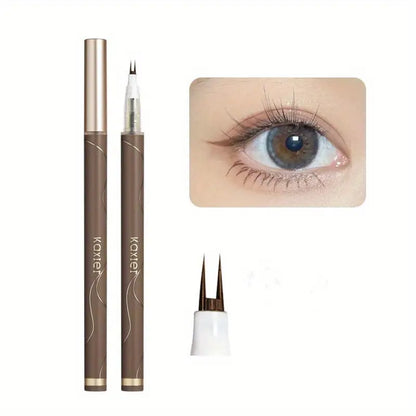 1pc Double Tip Lower Eyelash Pencil, Ultra-Fine Liquid Eyeliner, Long Lasting Quick-Drying Split Fork Eyeliner Pen