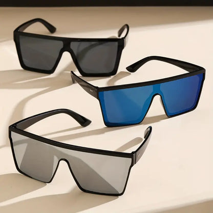 3pcs Large Square Fashion Sunglasses For Women Men One-piece Shield Sun Shades For Driving Beach Travel