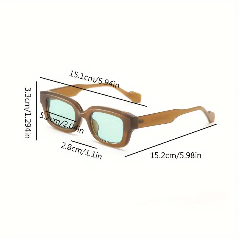 Retro Square Sunglasses For Women Men Jelly Color Fashion Anti Glare Sun Shades For Beach Party Travel