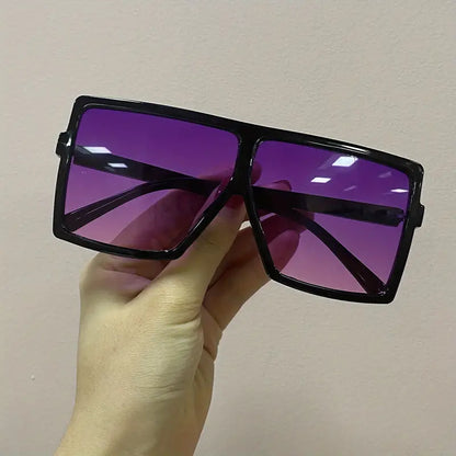 Oversized Square Frame Fashion Sunglasses For Women Men Y2K Solid Glasses Casual Photo Prop For Party Beach