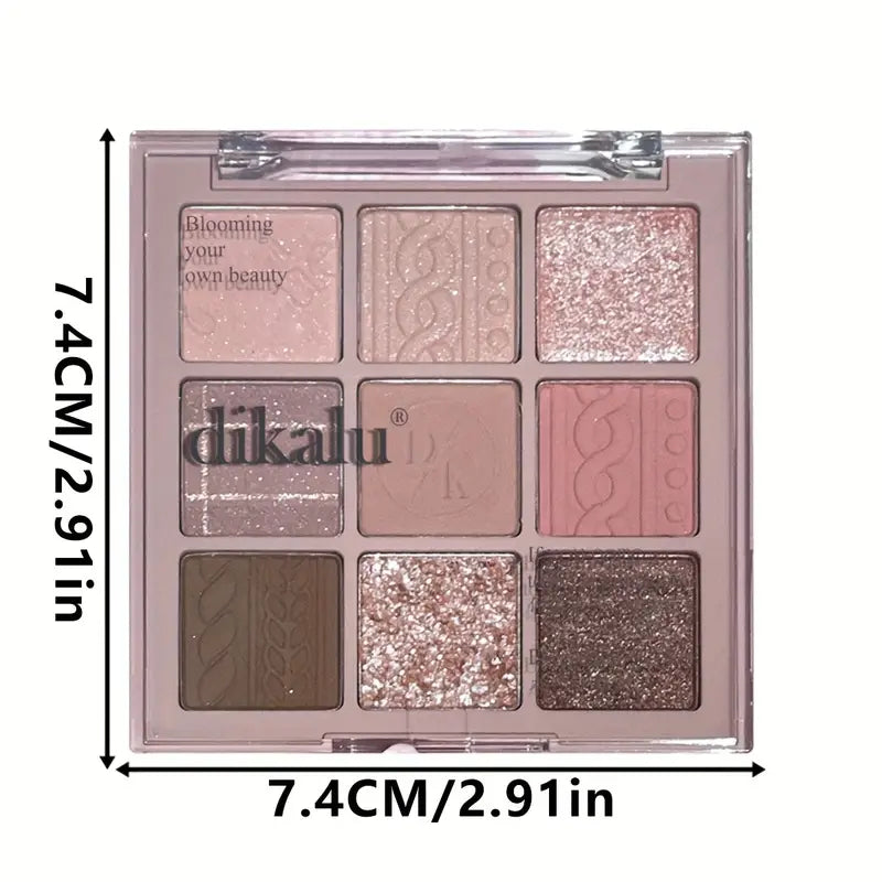 9-color Eyeshadow Palette Low Saturated Matte PearlyVelvet Texture Brown Color Taro Milk Tea Nude Purple Eyeshadow Waterproof And Long-lasting Makeup