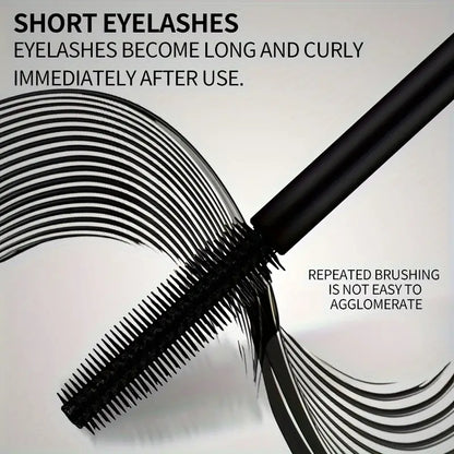 Mascara volume ultra noir avec cils en fibres, maquillage de cils imperméable, longue durée et anti-taches 