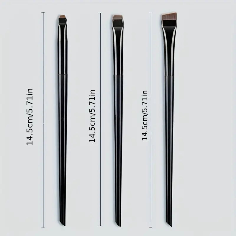 3Pcs Blade Eyeliner Brush Eyebrow Brush Portable Flat Fine Eye Liner Brow Contour Makeup Brushes Eye Cosmetic Beauty Makeup Tools Ideal For Makeup Beginner Artist