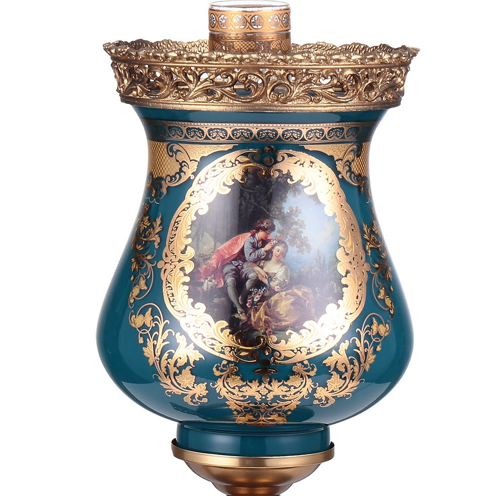 Table Lamp Bronze Deep Aegean Blue-Gold