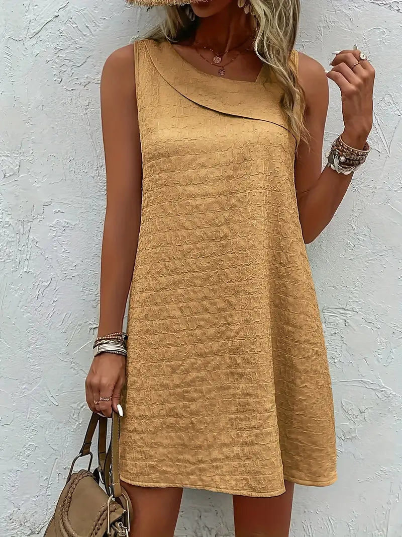 Loose Mini Tank Dress, Sleeveless Casual Dress For Summer & Spring, Women's Clothing