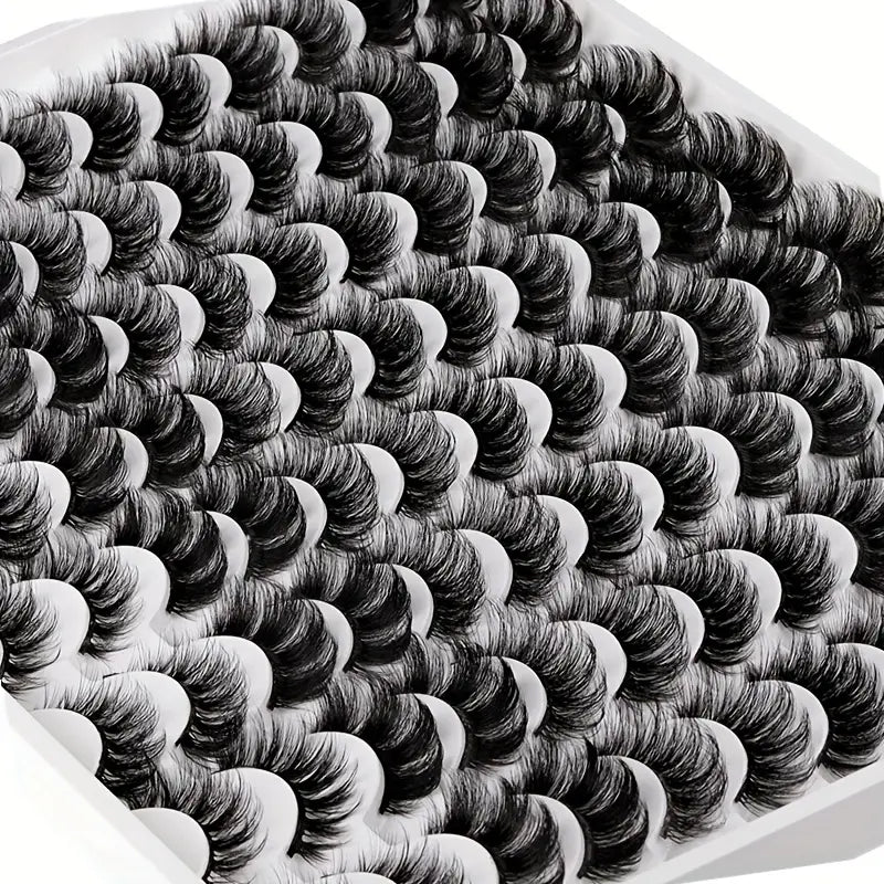 Dramatic, Yet Natural: 48 Pair Hypoallergenic Faux Mink Lashes - Thick, Wispy for Eye-Catching Party, Stage, Festival Makeup Look