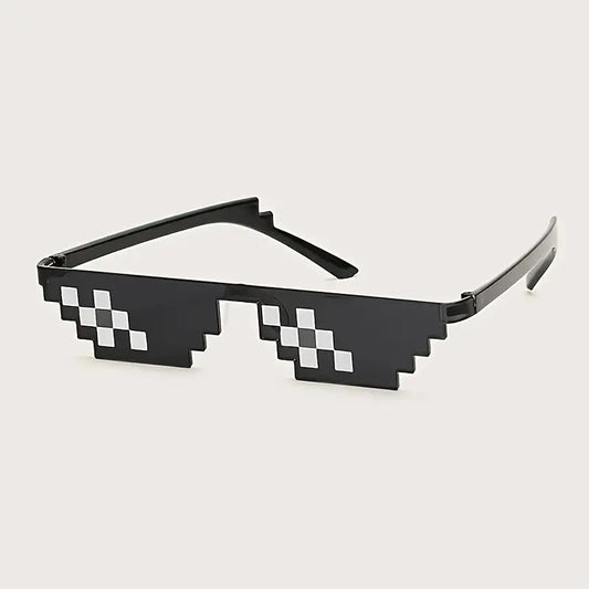 Thug Life – lunettes de soleil tendance, monture en mosaïque, Triangle à dessus plat, Punk Y2K, accessoires de fête 