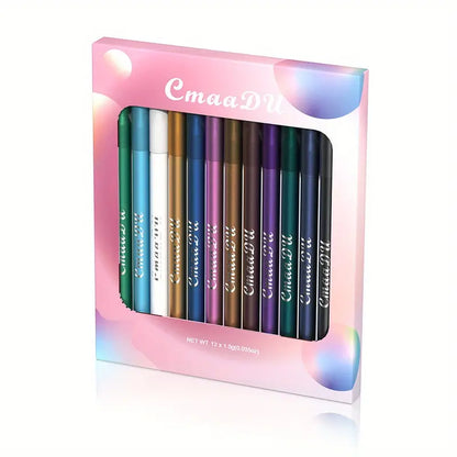 Multi-purpose High Pigment 12 Inclusive Matte Colors Eyeliner/Eyeshadow Pen - Create Brilliant Looks & Unleash Artistic Creativity