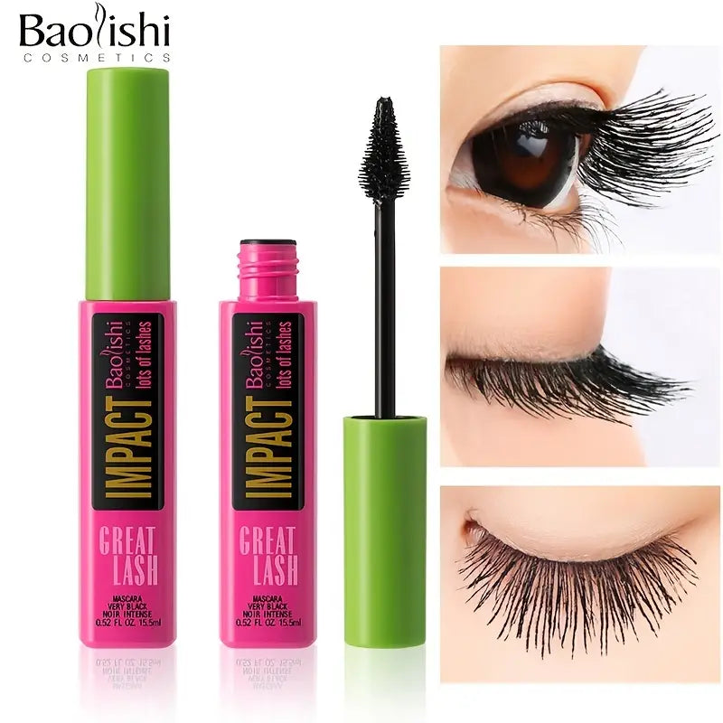 Luxurious 4D Silk Fiber Eyelash Mascara - Long-Lasting, Waterproof, Lengthening, and Volumizing!