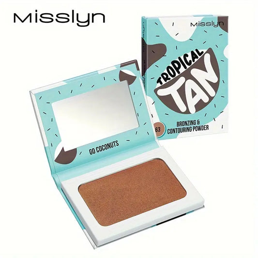 Misslyn Tropical Tan Bronzing & Contouring Powder 63, Matte Color Natural Long-lasting Non-fading, Waterproof And Sweat-proof, Facial Color Correction Makeup, Suitable For Sensitive Skin