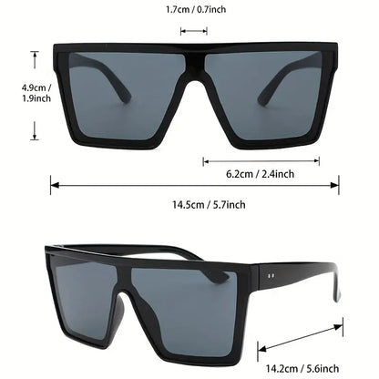 3pcs Large Square Fashion Sunglasses For Women Men One-piece Shield Sun Shades For Driving Beach Travel