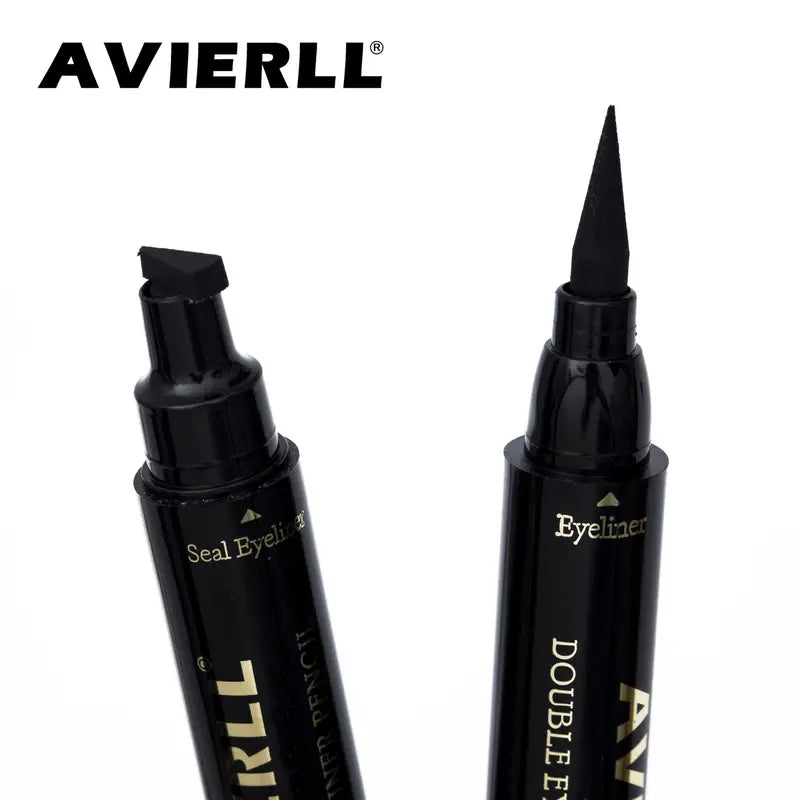 Waterproof, 2-in-1 Winged Eyeliner Stamp - Smudge-Proof & Long-Wearing for Perfect Cat Eye & Vamp Black Look, Alcohol-Free Liquid Formula, Delivers Quick Flick & Flawless Application